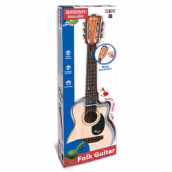 Bontempi Folk Guitar with 6 metal strings, Instrument de musique jouet, Guitare, 5 an(s), 852 g, Marron, Bois