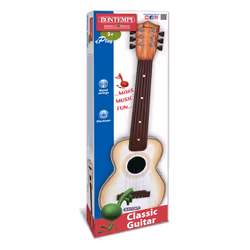 Bontempi Classic Guitar with 6 metal strings, Instrument de musique jouet, Guitare, 3 an(s), Marron, Bois