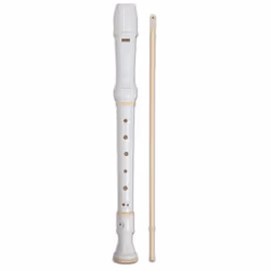 Bontempi Recorder, Baroque, Soprano/en déchant, Blanc, 3-pièces, 327 mm, 93 g