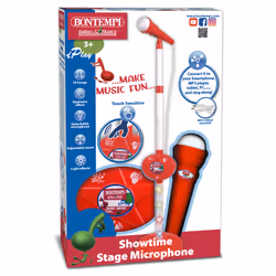 Bontempi Showtime Stage Microphone with connection to music devices, Microphone jouet, 3 an(s), AA, Multicolore