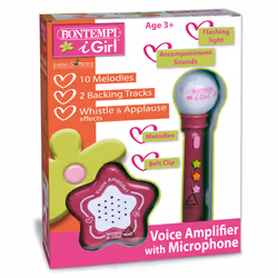Bontempi Voice Amplifier with Microphone, Microphone jouet, 3 an(s), AAA, Rose, Blanc