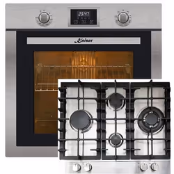 Kaiser Four Set EH 6323 + KG 6364 Autonome Inox Four électrique+plaque de cuisson gaz 60 cm
