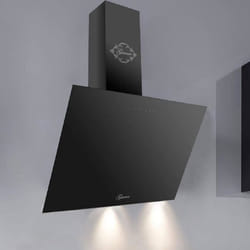 GURARI GCH 286 BL 6 Prime+Séparateur de charbon Hotte daspiration 60cm/ Tête libre/ Noir/ 1000m³/h/séparateur de charbon inclus