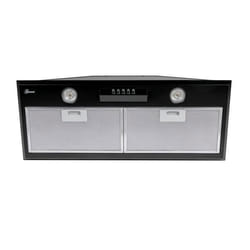 GURARI GCH B 051 70 BL+filtre à charbon Hotte aspirante 70 cm Hotte de plafond en noir1000m³/h+filtre à charbon