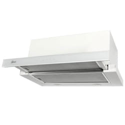 GURARI GCH B 117 WH Prime+filtre à charbon Hotte aspirante encastrable 60 cm en blancBlanc verre 1000m³/h+filtre à charbon