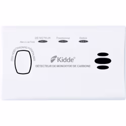 Caractéristiques du détecteur de monoxyde de carbone K7CO- Kidde Modèle : détecteur monoxyde de carbone Alimentation : 2 pile ...