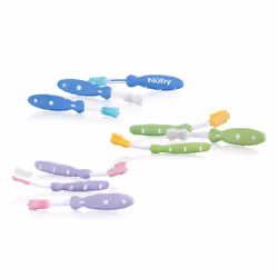 Nuby Set Brosse Dent Evolutif, Bleu, Vert, Violet, 3 pièce(s)