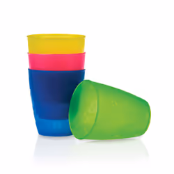 Nuby 4 Gobelets, Régler, 0,3 L, Multicolore, Plastique, 4 pièce(s), 85 mm