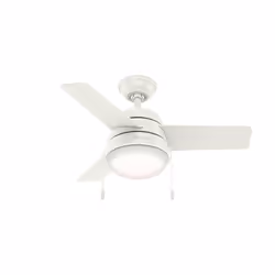 Hunter Aker, Ventilateur à lame domestique, Blanc, Plafond, 91,4 cm, Secteur, 29 W