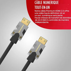Câble HDMI MONSTERCABLE M1000 UHD 4K HDR 22.5GBPS 1.5M