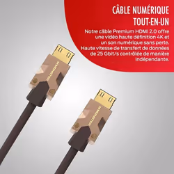 Câble HDMI MONSTERCABLE M2000 UHD 4K HDR10+ 25GBPS 5M