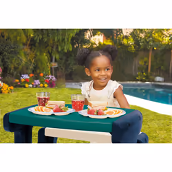 Little Tikes Easy Store Picnic Table, Extérieure, Multicolore, Plastique, Pologne, Garçon/Fille, 2 an(s)