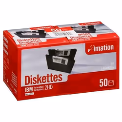Imation 3.5" DS-HD IBM PC Formatted Black Diskette 50pk Box, 1,44 Mo