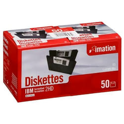 Imation 3.5" DS-HD IBM PC Formatted Black Diskette 50pk Box 1,44 Mo