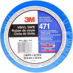 Ruban adhésif PVC bleu - 3M - 471BL50IW - 33 m x 50 mm - Multi-usages