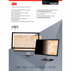 3M Filtre de confidentialité avec cadre pour moniteur 22in , 16:9, PF220W1F