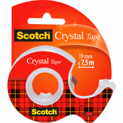 Scotch Ruban Adhésif Crystal - Dévidoir Rechargeable - 19 mm x 7.5 m, 7,5 m, Transparent, Papier, 19 mm, 1 pièce(s)