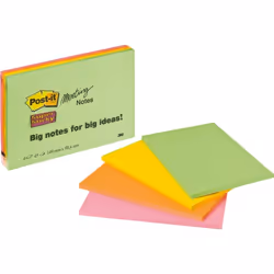 Post-It 6445, Rectangle, Vert, Orange, Rose, Jaune, 149 mm, 98,4 mm, 45 feuilles