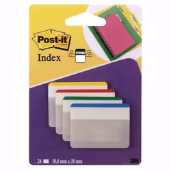 POST-IT Lot de 24 marque-pages - 508 x 38 mm - Couleurs classiques