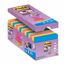 Post-It 7100234249, Carré, Bleu, Vert, Rose, Jaune, Papier, 76 mm, 76 mm, 90 feuilles