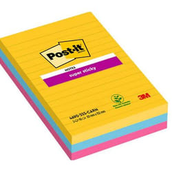 Post-It 7100234250 Carré Bleu, Rose, Jaune 90 feuilles Auto-adhésif
