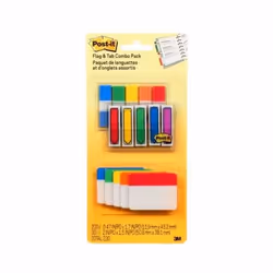 Post-It 686-XLP, Onglet avec index vierge, Plastique, Couleur aqua, Citron vert, Rouge, Jaune