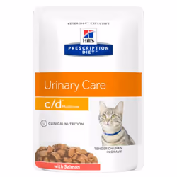 Hill's Pet Prescription Diet c/d Multicare Feline Tender Chunks in Gravy with Salmon, Saumon, 85 g