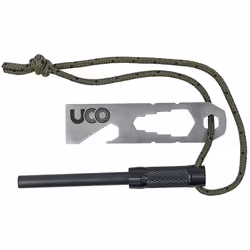 UCO Survival Fire Striker Silex allume-feu de survie d'urgence Noir, Acier inoxydable