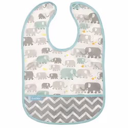 Kushies B1173-N02, Bavoir étanche, Bleu, Gris, Blanc, Unisexe, 12 mois, Image, Motif animal