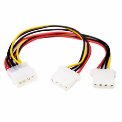 StarTech.com Câble Répartiteur en Y Molex - 1x LP4 Mâle 2x LP4 Femelle - 23 cm, 0,23 m, Molex (4-pin), SP4 (4-pin) + LP4 (4-p ...