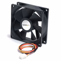 StarTech.com High Air Flow 9.25 cm Dual Ball Bearing Case Fan with TX3 Connector, Ventilateur, 33 dB, Noir