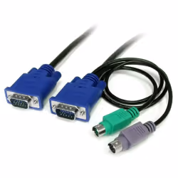StarTech.com Câble pour Switch KVM VGA avec PS/2 3 en 1 - 1.80m, 1,8 m, PS/2, PS/2, VGA, Noir, 2 x PS/2