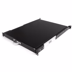 StarTech.com Etagère d'armoire serveur coulissante noire de 55 cm de profondeur, Etagère ajustable, Noir, Acier, 25 kg, 1U, 4 ...