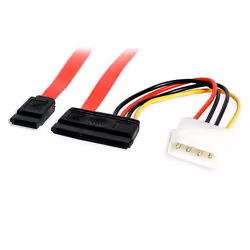 StarTech.com SATA18POW, 0,457 m, SATA III, SATA 7-pin + Molex (4-pin), Rouge, Droit, Droit