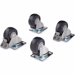 StarTech.com Kit de roulettes pivotantes pour rack serveur / armoire à cadre ouvert - Capacité de 200kg, Roulettes, Noir, Aci ...