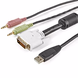 StarTech.com Câble KVM de 1.80m USB DVI 4 en 1 avec Prises Audio et Micro