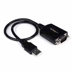 StarTech.com Câble Adaptateur de 30cm USB vers Série DB9 RS232 - Mémorisation de Port COM, Noir, CE, FCC, Mac OS X 13.0 Ventu ...