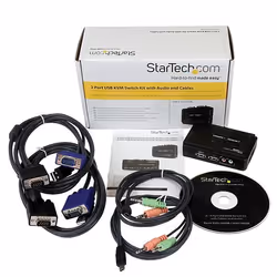 StarTech.com Kit commutateur KVM USB VGA à 2 ports avec audio et câbles - Switch KVM - Noir - Vue supplémentaire 6