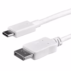 StarTech.com Câble adaptateur USB C vers DisplayPort de 1 m - 4K 60 Hz - Blanc, 1 m, USB Type-C, DisplayPort, Mâle, Mâle, Dro ...