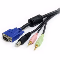 StarTech.com Câble pour Switch KVM VGA avec USB et Audio et Micro - 1.80m