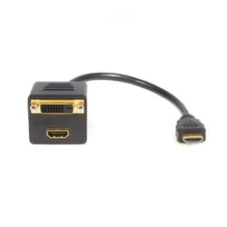StarTech.com HDMISPL1DH câble vidéo et adaptateur 0,3 m HDMI HDMI + DVI-D Noir