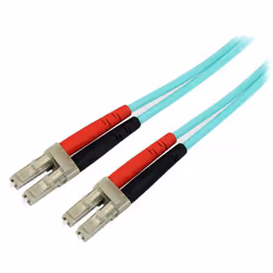 StarTech.com Câble Fibre Optique Multimode 1m LC/UPC à LC/UPC OM3, Fibre Zipcord Full Duplex 50/125µm, Réseaux 100G, LOMMF/VC ...