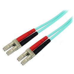 StarTech.com Câble Fibre Optique Multimode 1m LC/UPC à LC/UPC OM3, Fibre Zipcord Full Duplex 50/125µm, Réseaux 100G, LOMMF/VCSEL, <0.3dB Faible Perte d'Insertion, Cordon Patch Fibre LSZH