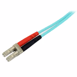 StarTech.com Câble Fibre Optique Multimode de 10m LC/UPC à LC/UPC OM3, Fibre Zipcord Full Duplex 50/125µm, Réseaux 100G, LOMMF/VCSEL, <0.3dB Faible Perte d'Insertion, Cordon Patch Fibre LSZH