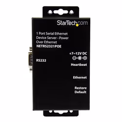 StarTech.com Serveur de périphériques série à 1 port RS232 vers IP Ethernet avec Power over Ethernet (PoE) - Vue supplémentaire 4