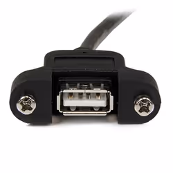 StarTech.com Rallonge de câble USB 2.0 à montage sur panneau / goulotte A vers A de 30cm - F/M - Noir
