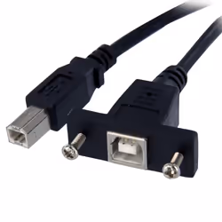 StarTech.com Câble USB 30 cm monté sur panneau B vers B - F/M, 0,3 m, USB B, USB B, USB 2.0, 480 Mbit/s, Noir