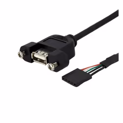 StarTech.com Câble Adaptateur USB 2.0 Header Carte Mère Interne vers Externe - Montable sur Boîtier, 0,3 m, USB A, Femelle/Fe ...