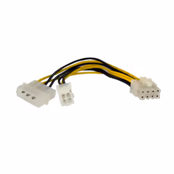 StarTech.com Adaptateur d’alimentation EPS 15 cm 4 broches vers 8 broches avec LP4 - F/M, 0,152 m, 4-pin ATX12V, Mâle, Femell ...