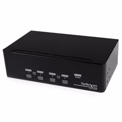 StarTech.com Switch KVM USB 2 Ecrans DVI pour 4 Ordinateurs avec Audio - Commutateur KVM, 2048 x 1536 pixels, Noir
